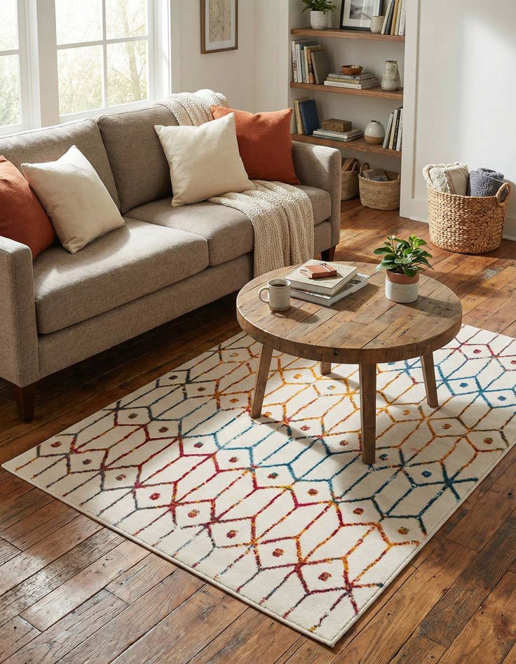 Detail image of  3' 3 x 5' 3 Lattice Trellis Rug