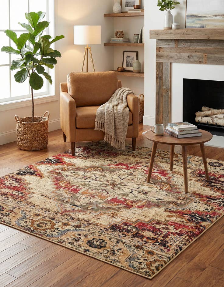 Detail image of 5' 3 x 5' 3 Saturn Square Rug