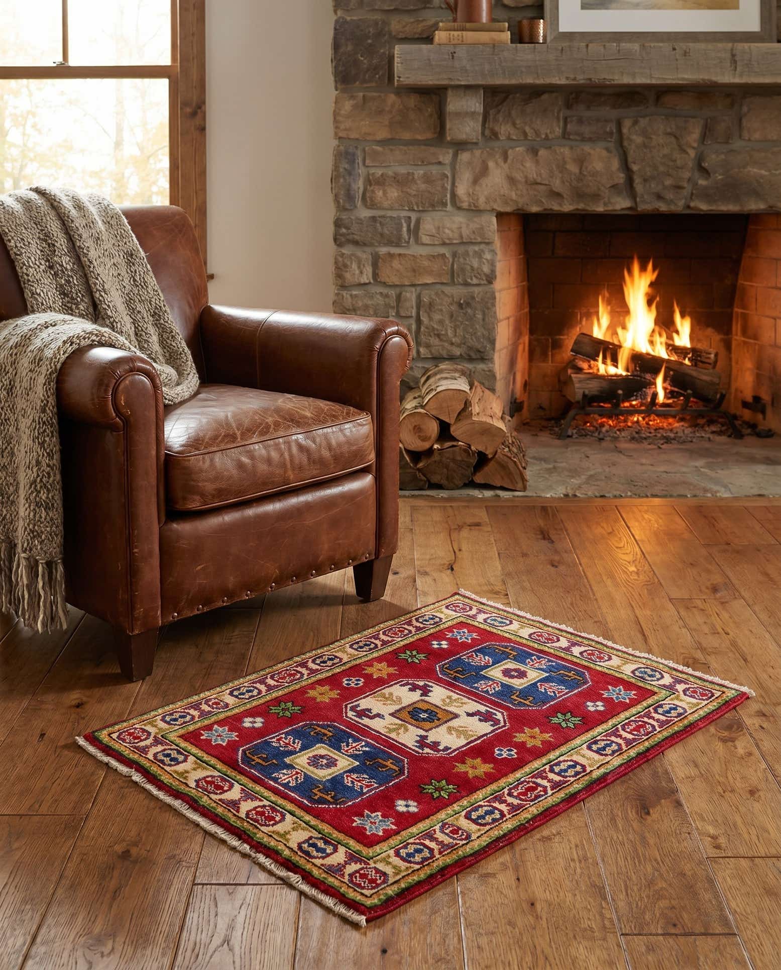 2' x 3' Hand Knotted Kazak Rug