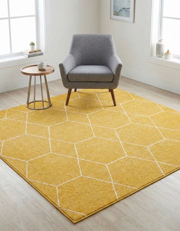6' x 6' Lattice Frieze Square Rug