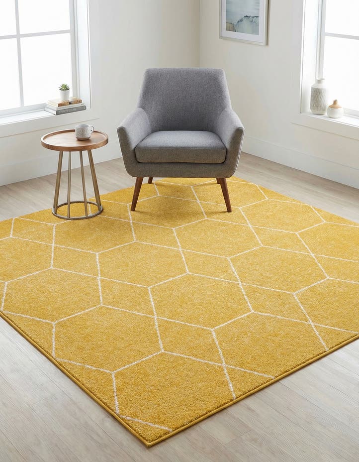 6' x 6' Lattice Frieze Square Rug
