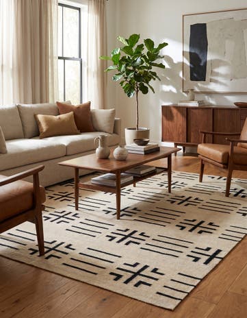 5' 3 x 6' 6 Hand Woven Kilim Modern Wool Square Rug