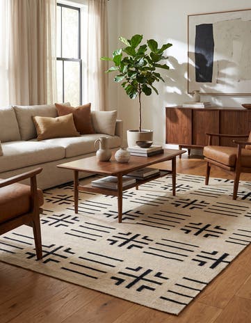 5' 3 x 6' 6 Hand Woven Kilim Modern Wool Square Rug