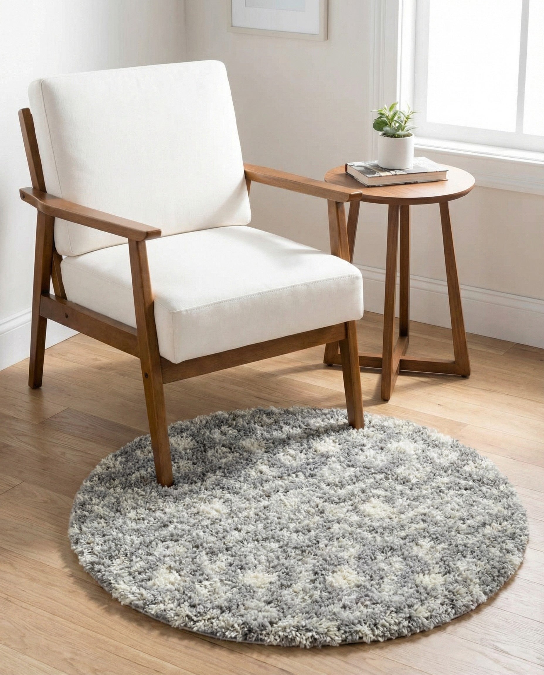 3' x 3' Moroccan Trellis Shag Round Rug