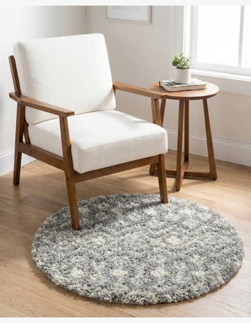 3' x 3' Moroccan Trellis Shag Round Rug