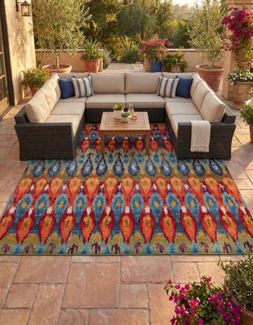 10' x 10' Easy-Clean Modern Indoor / Outdoor Square Rug