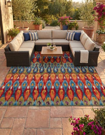 10' x 10' Easy-Clean Modern Indoor / Outdoor Square Rug