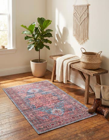 Blue Washable Maahru Rug