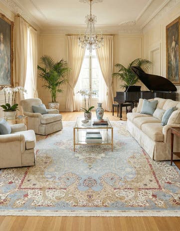 9' 2 x 12' 6 Qom Bamboo Silk Rug