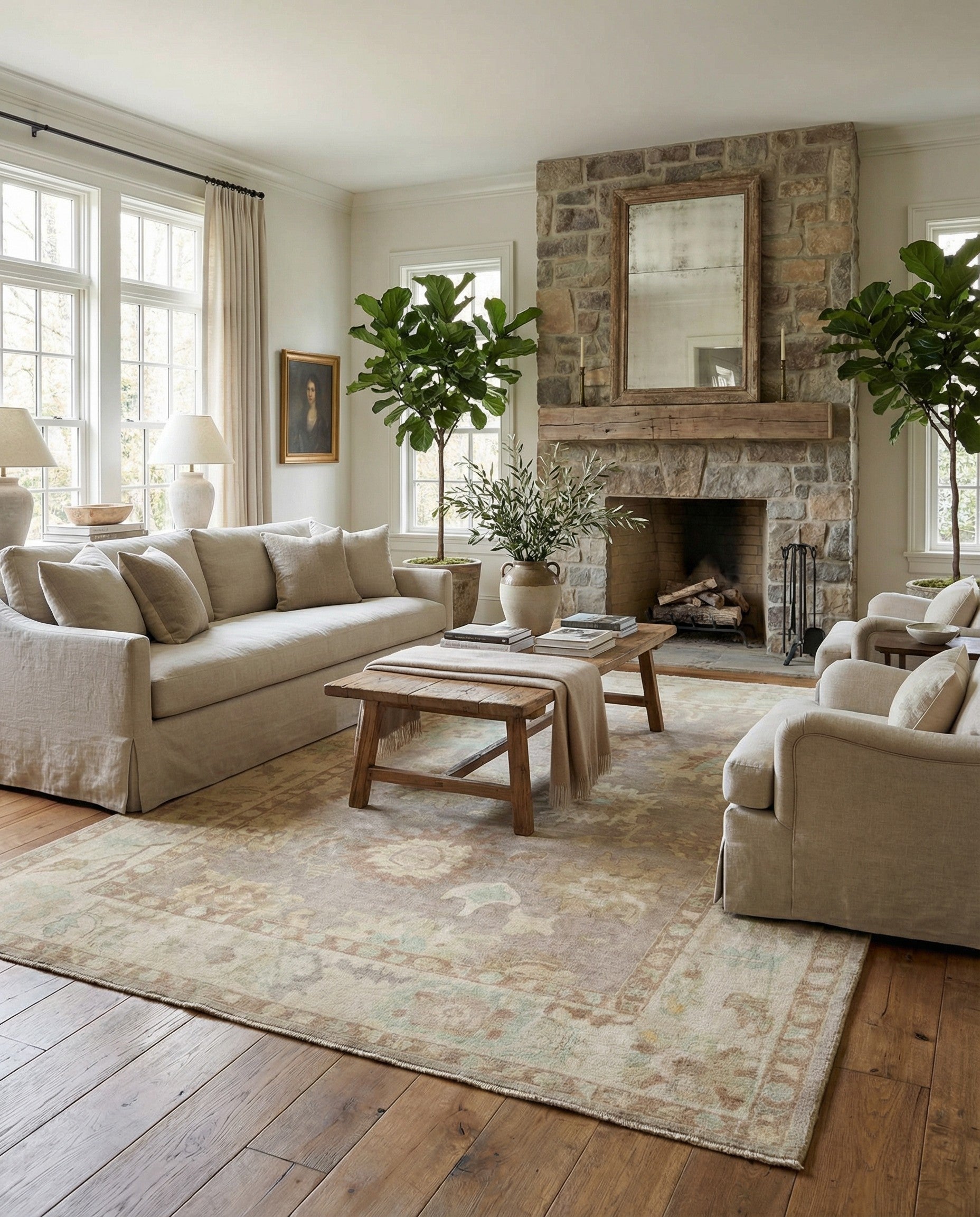 8' 4 x 10' 1 Hand Knotted Oushak Wool Rug