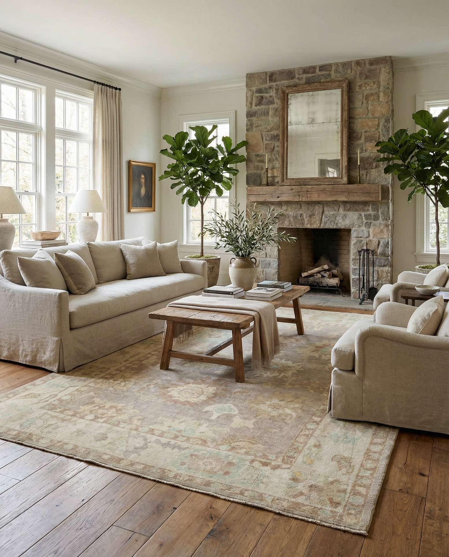 8' 4 x 10' 1 Hand Knotted Oushak Wool Rug