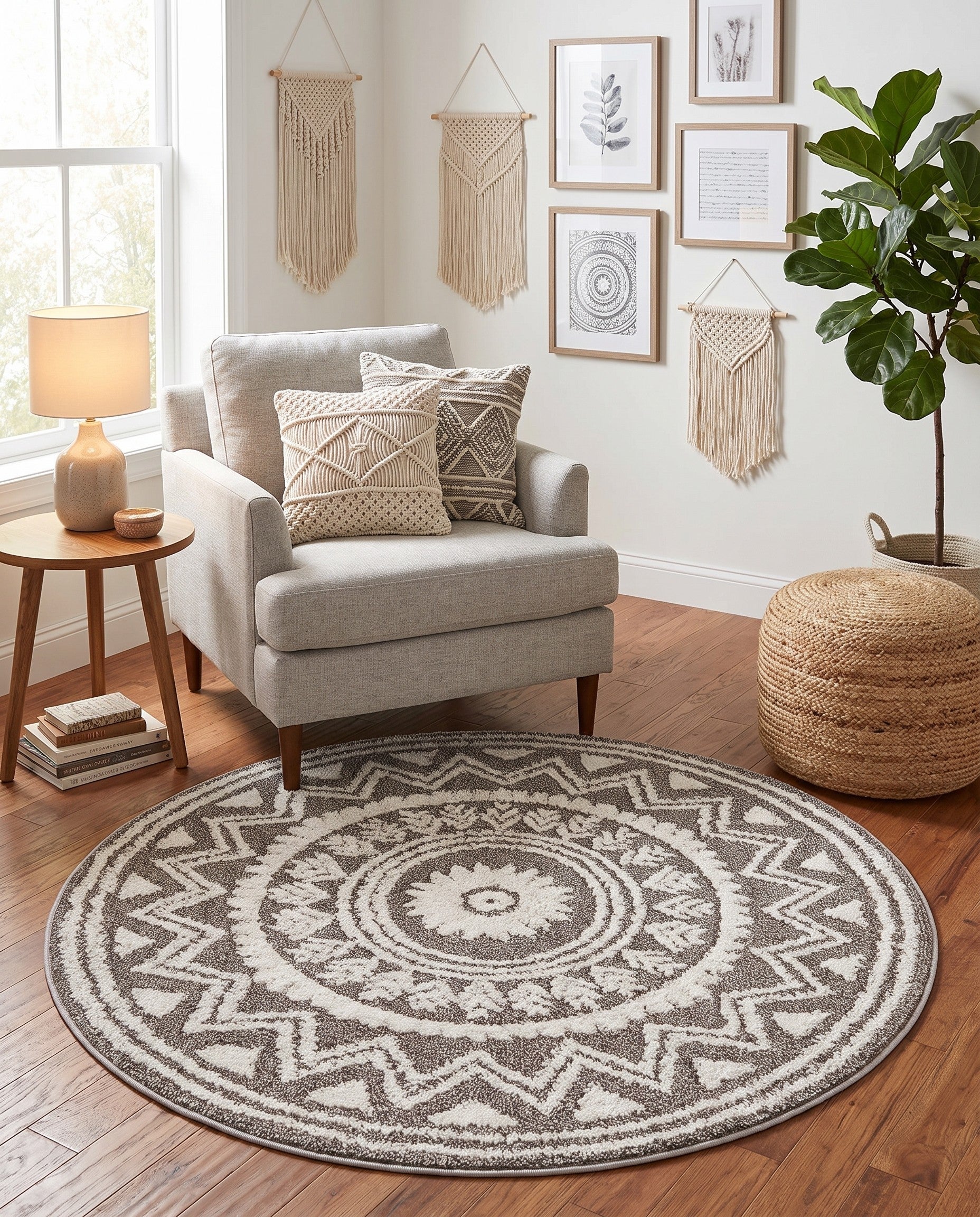 5' 3 x 5' 3 Boho Round Rug