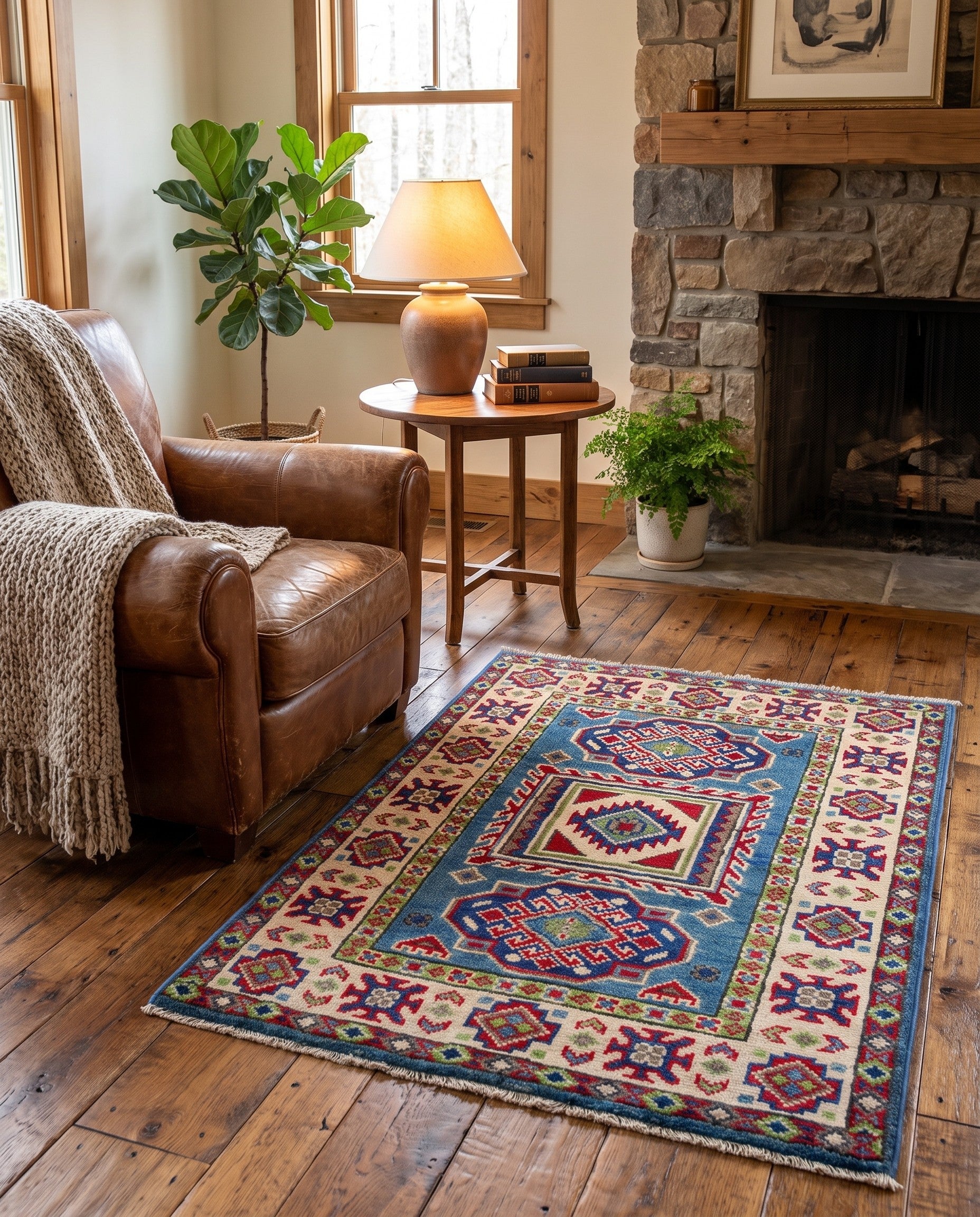 2' x 2' 11 Hand Knotted Kazak Rug