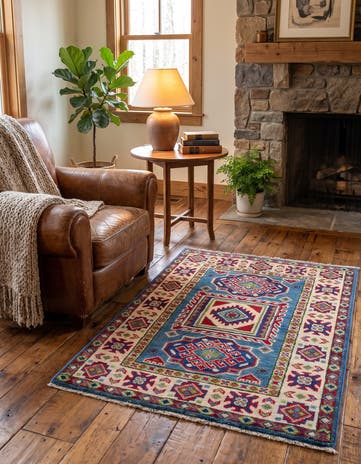 2' x 2' 11 Hand Knotted Kazak Rug