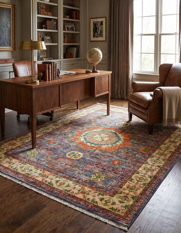 4' 11 x 6' 5 Hand Knotted Mamluk Ziegler Rug