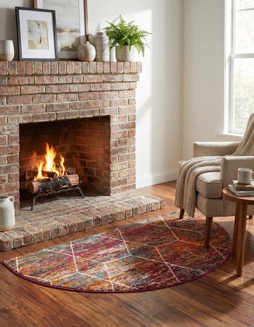 3' x 6' Trellis Frieze Hearth Rug