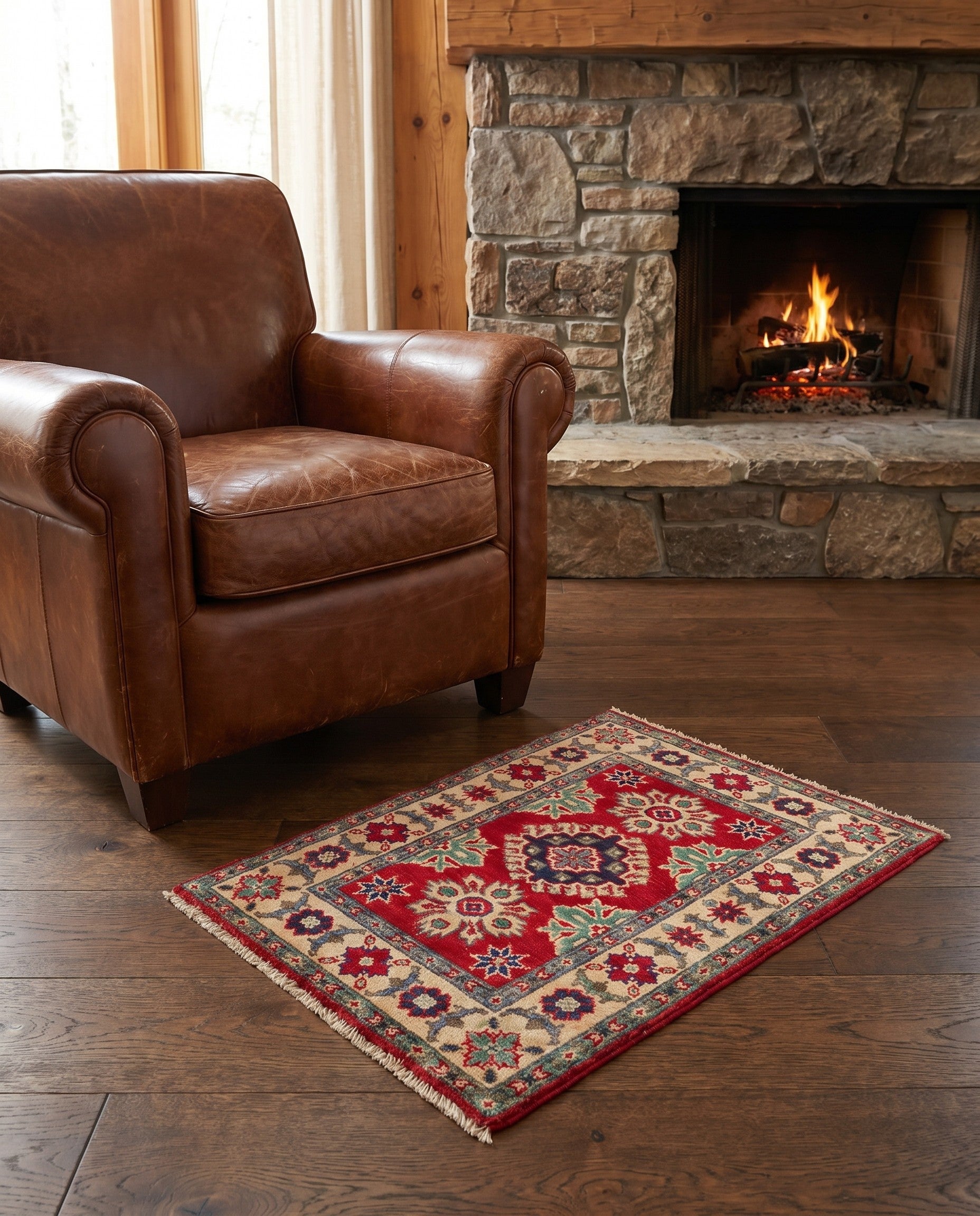 2' x 3' Hand Knotted Kazak Rug