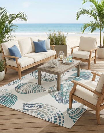 7' 10 x 10' Easy-Clean Coastal Indoor / Outdoor Rug