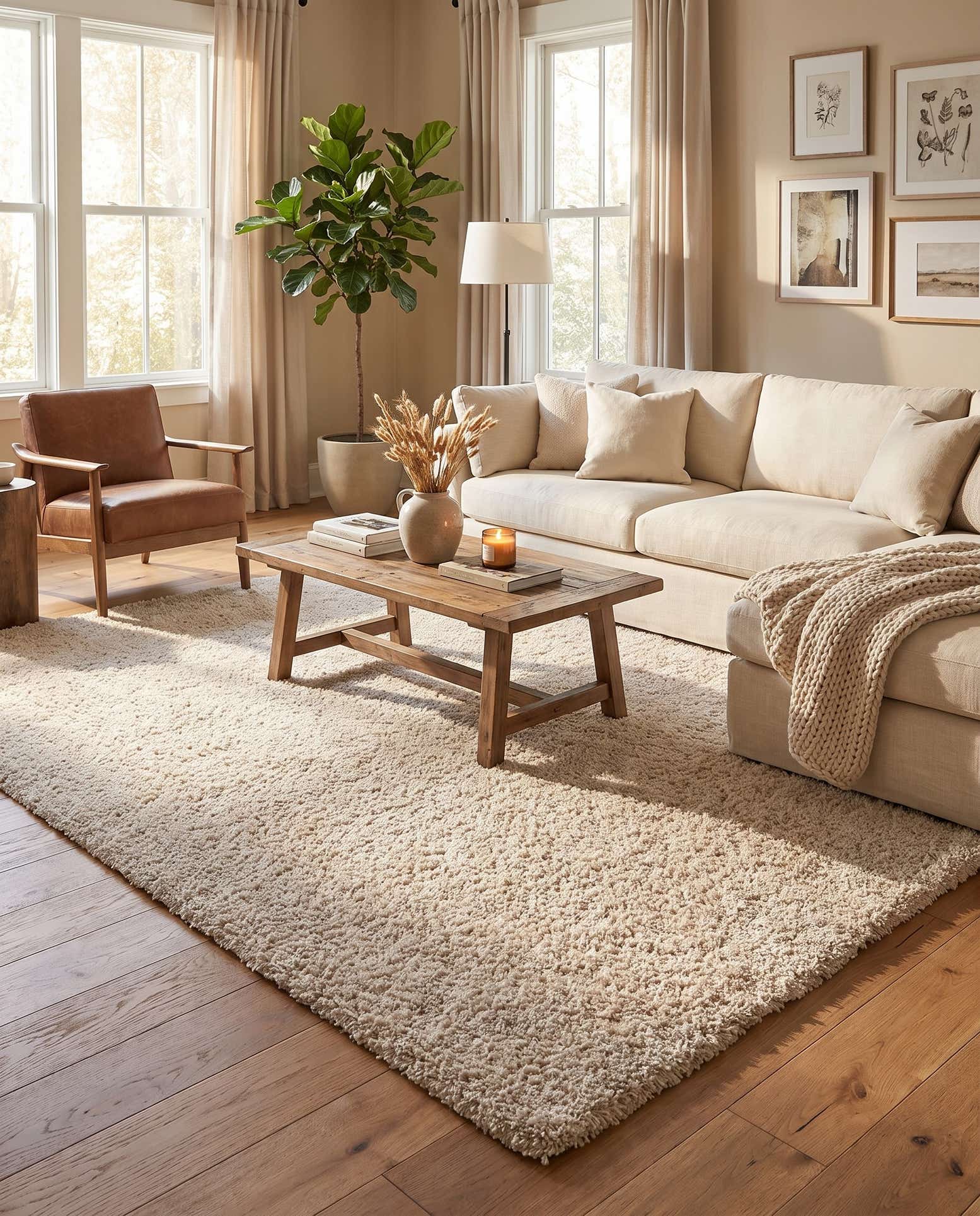 9' 10 x 13' Soft Solid Shag Rug