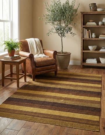4' 1 x 5' 6 Hand Woven Kilim Afghan Wool Rug