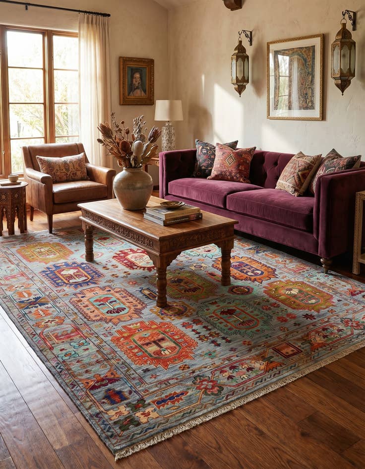 Detail image of 5' x 6' 10 Hand Knotted Ariana Ziegler Rug