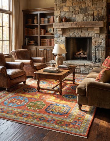 6' 9 x 9' 9 Hand Knotted Kazak Rug