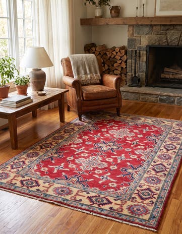 3' 6 x 4' 11 Hand Knotted Kazak Rug