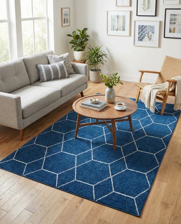  5' 3 x 8' Lattice Frieze Rug