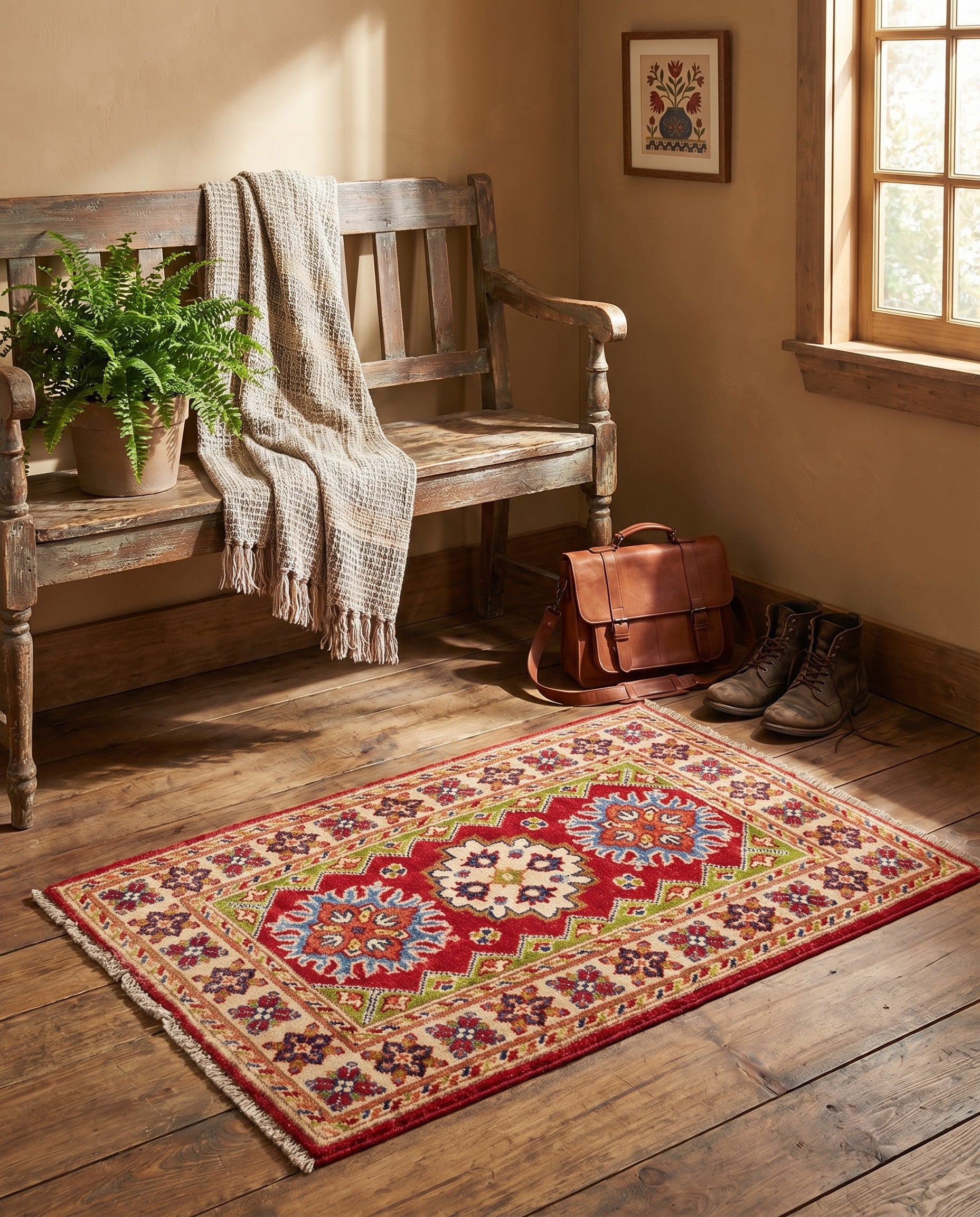 2' x 3' Hand Knotted Kazak Rug