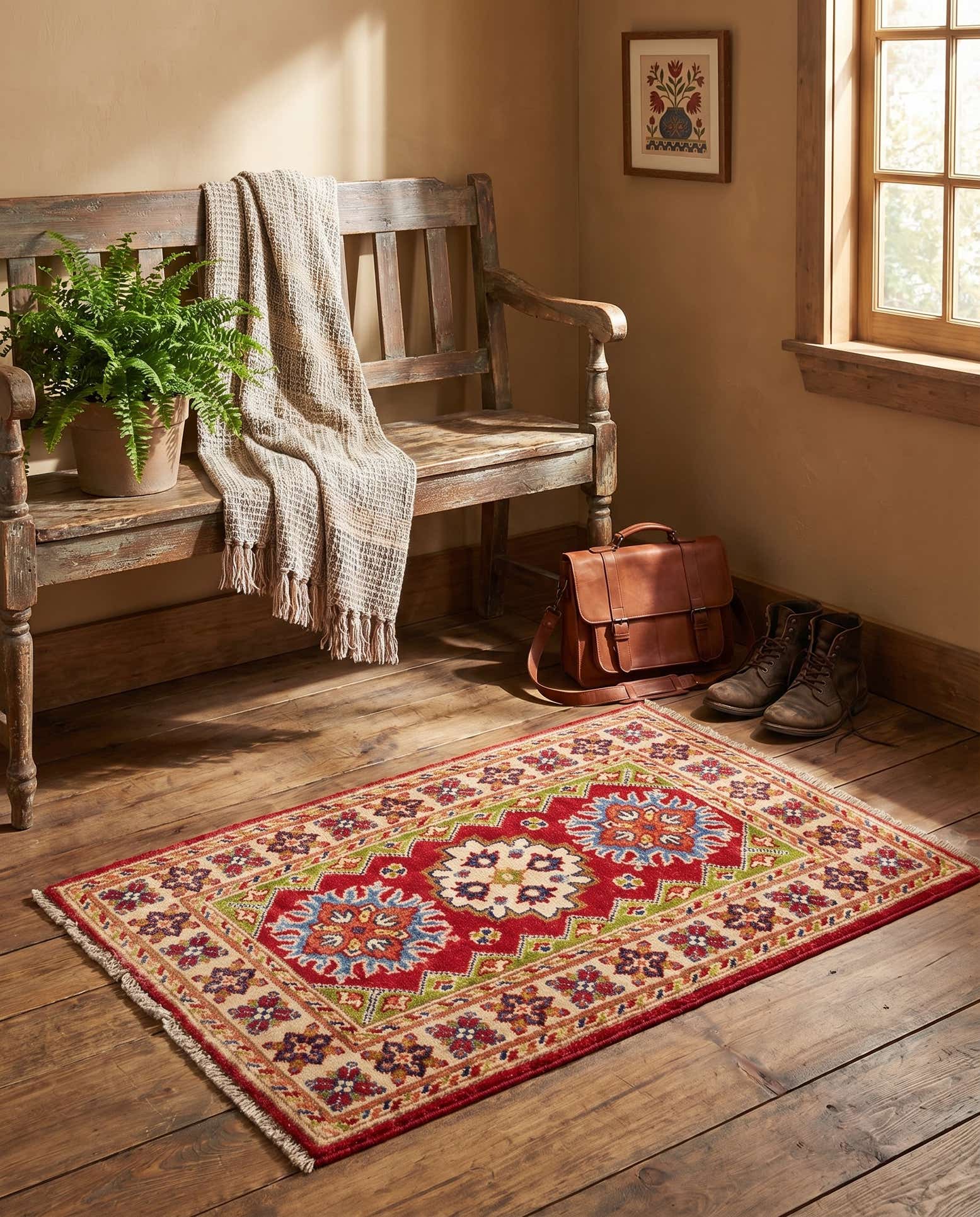 2' x 3' Hand Knotted Kazak Rug