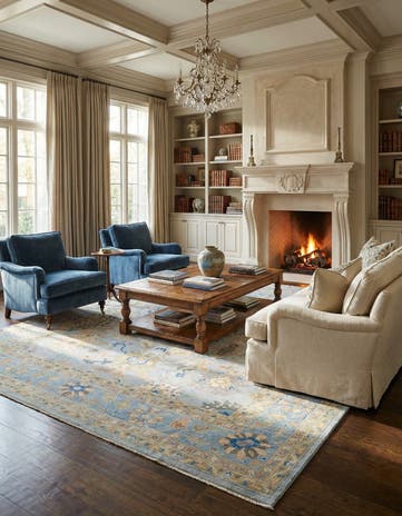 11' 5 x 14' 8 Hand Knotted Oushak Wool Rug