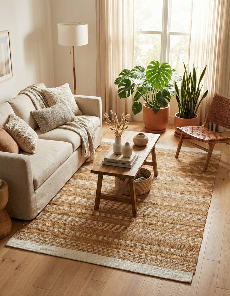 Detail image of 5' 1 x 8'  Hand Woven Lariat Rug