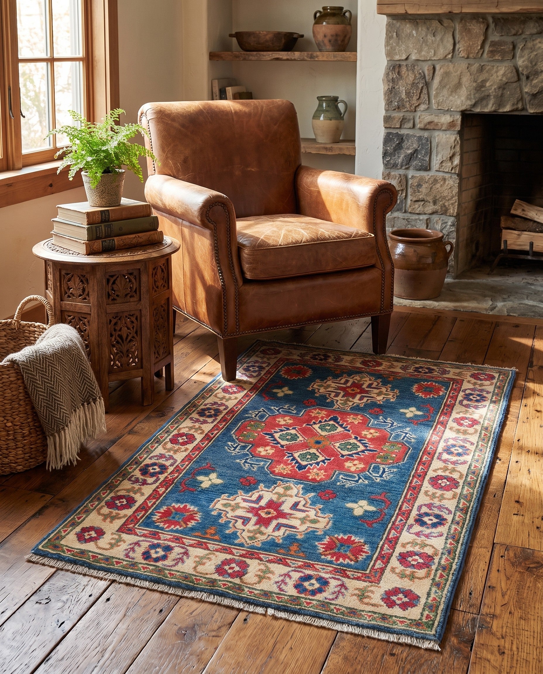 2' 7 x 4' 3 Hand Knotted Kazak Rug
