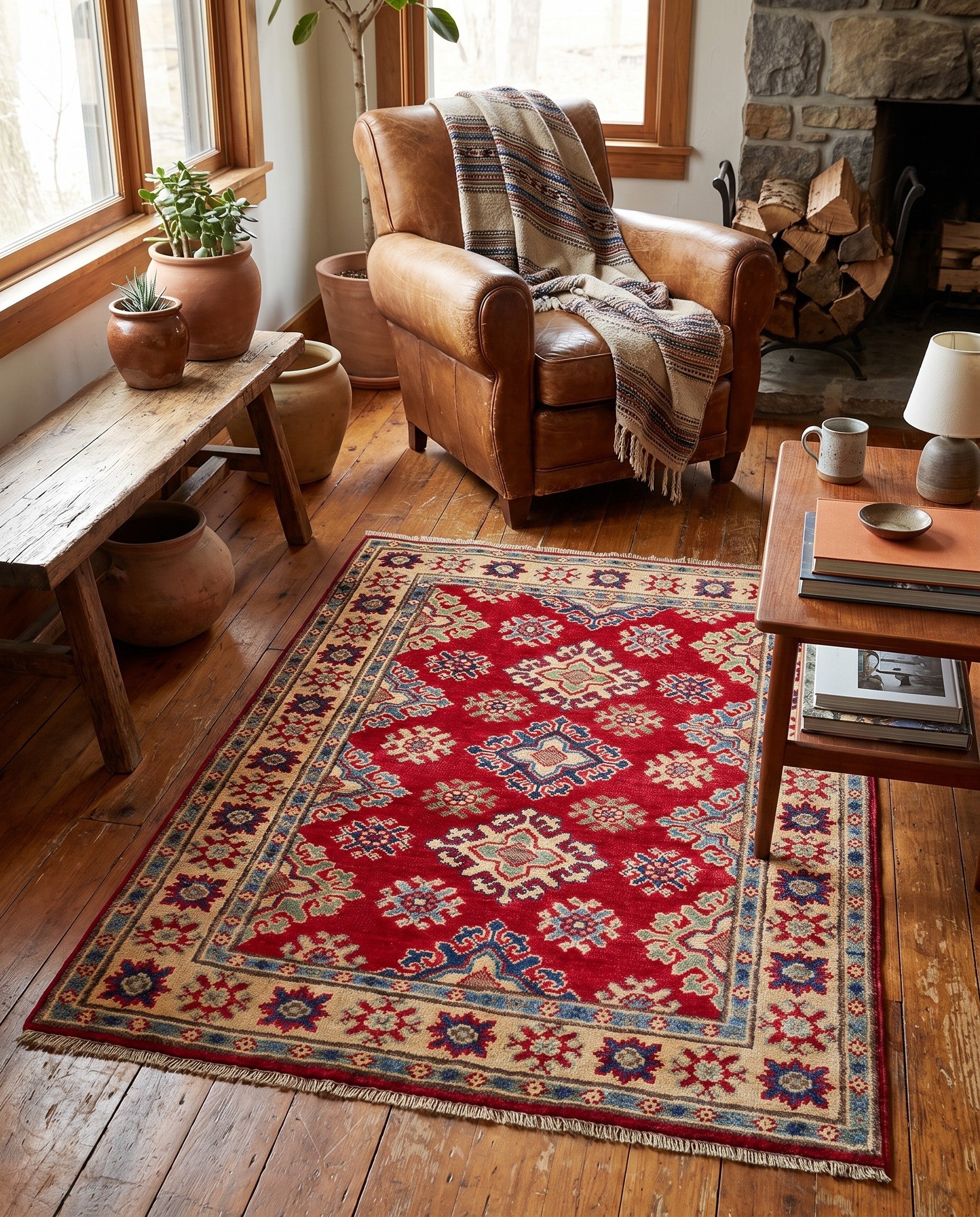 2' 8 x 4' Hand Knotted Kazak Rug