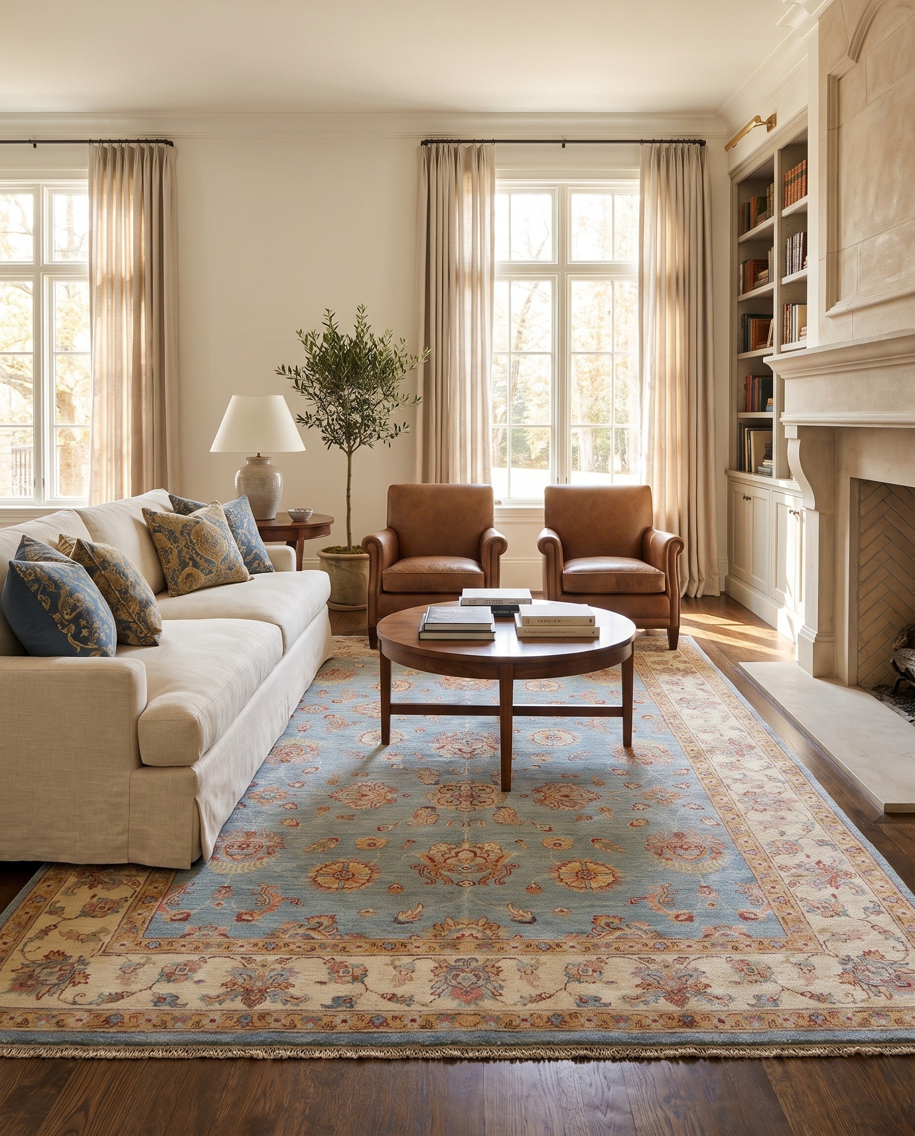 175cm x 255cm Hand Knotted Ziegler Rug