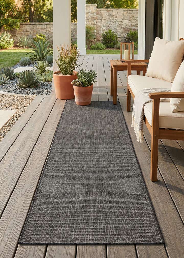 2' x 6' Easy-Clean Solid Indoor / Outdoor Runner Rug