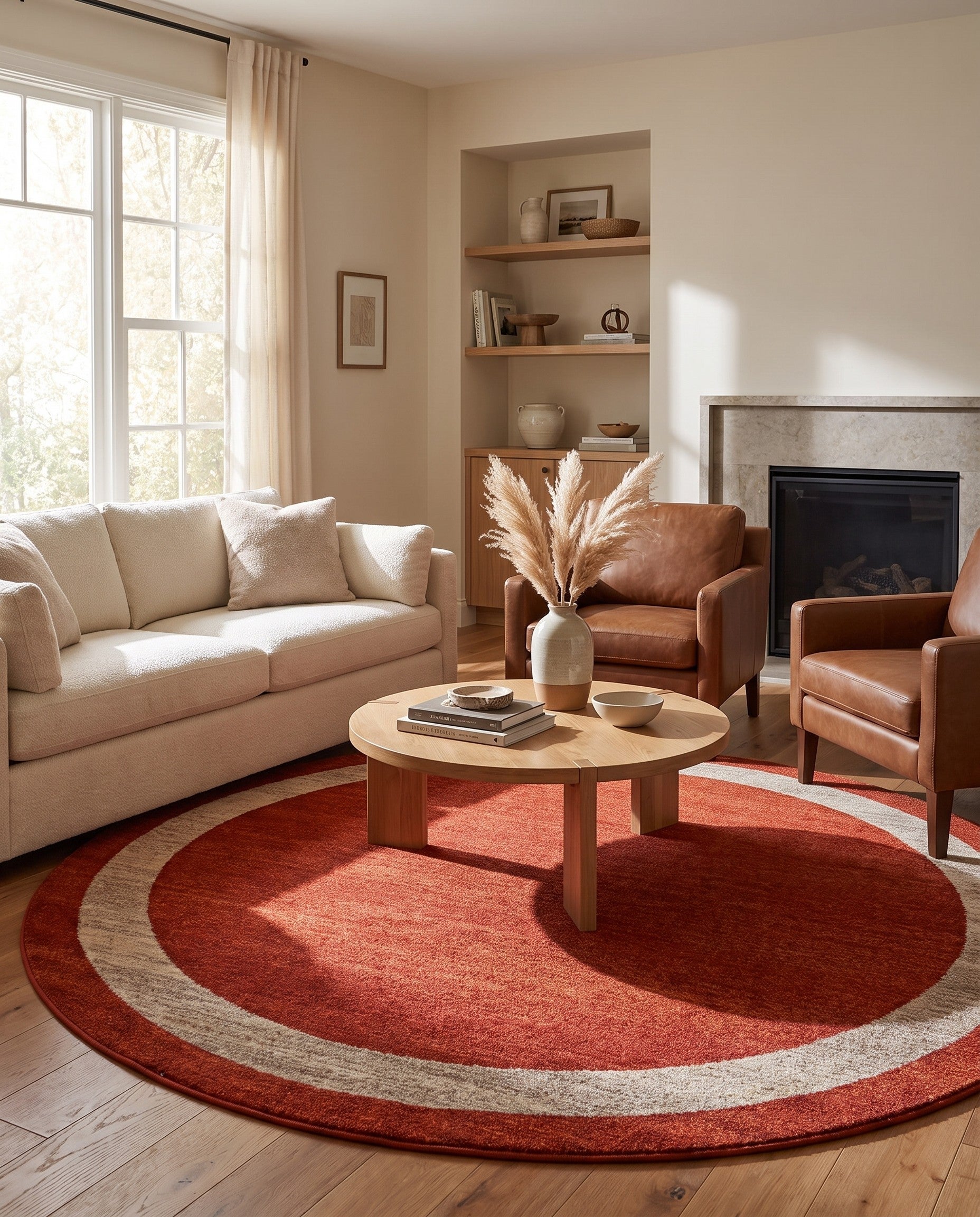Terracotta Angelica Round Rug