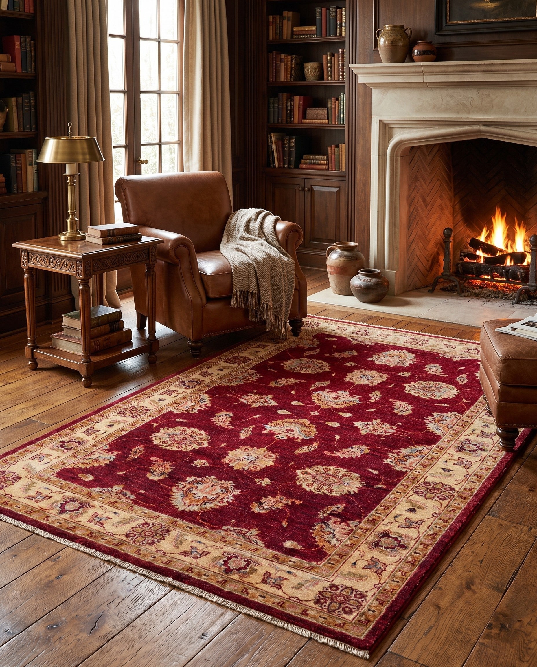 4' x 6' 3 Hand Knotted Pershawar Ziegler Rug