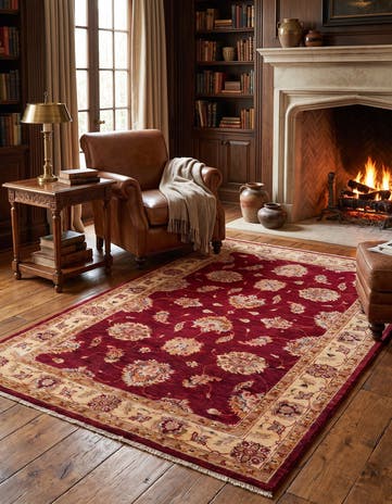 4' x 6' 3 Hand Knotted Pershawar Ziegler Rug