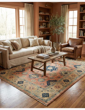 5' 9 x 7' 10 Hand Knotted Oushak Wool Rug