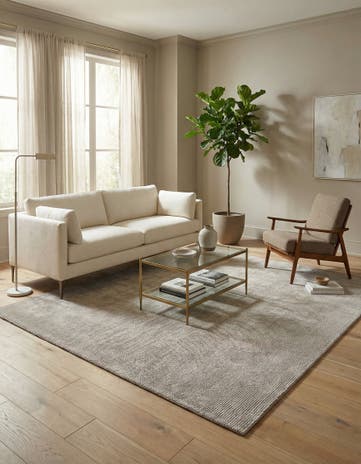 Steel gray WoolCraft Geometric Rug