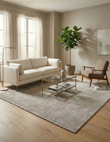 Steel gray WoolCraft Geometric Rug