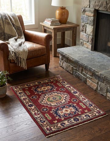 1' 11 x 2' 9 Hand Knotted Kazak Rug