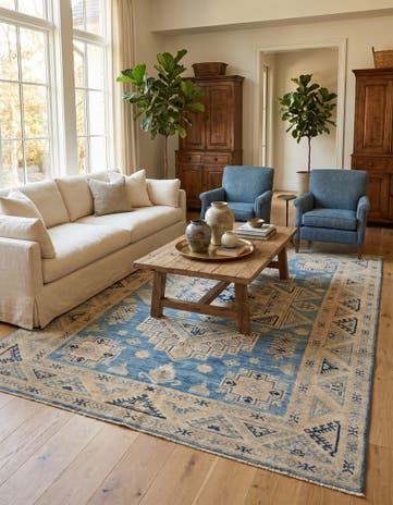 4' 10 x 6' 5 Hand Knotted Oushak Wool Rug