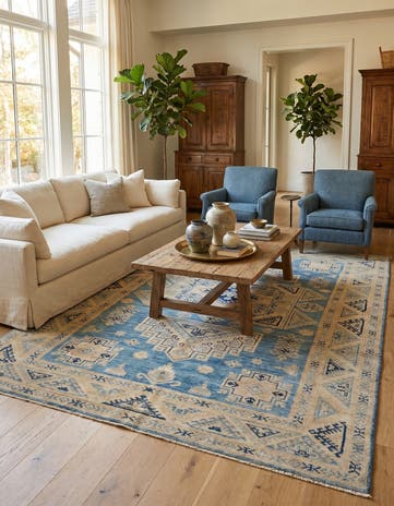 4' 10 x 6' 5 Hand Knotted Oushak Wool Rug