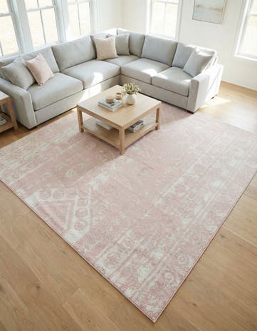 Pink Lennon Square Rug