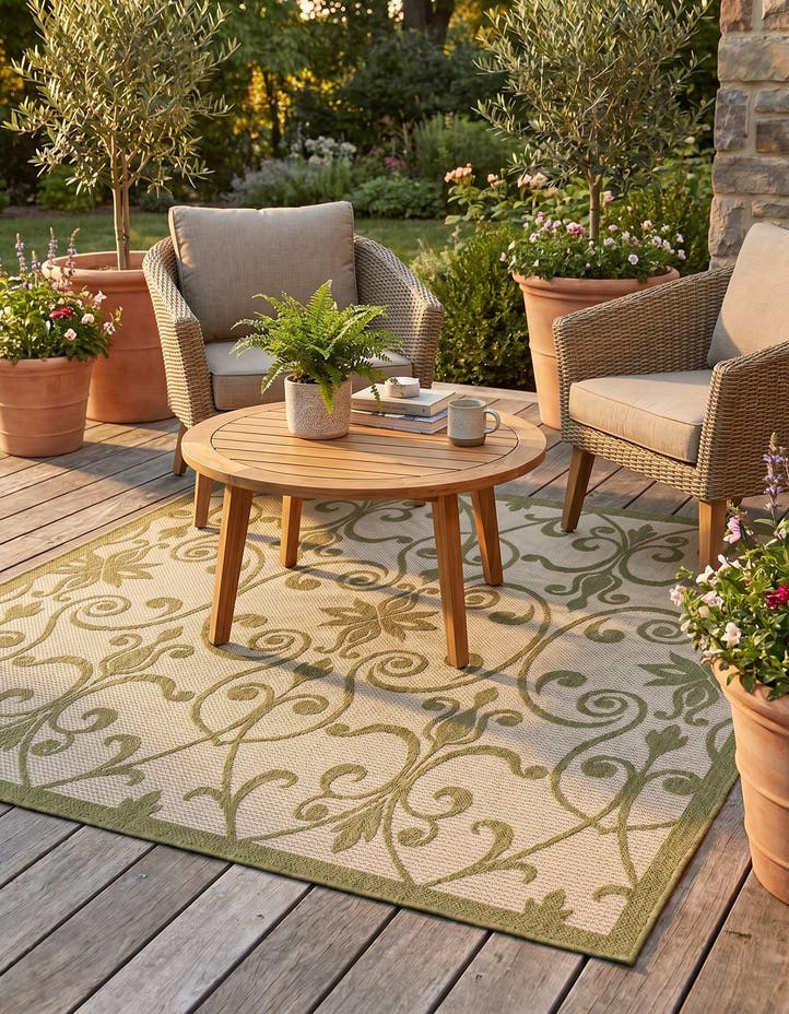 6' x 6' Easy-Clean Botanical Indoor / Outd...
