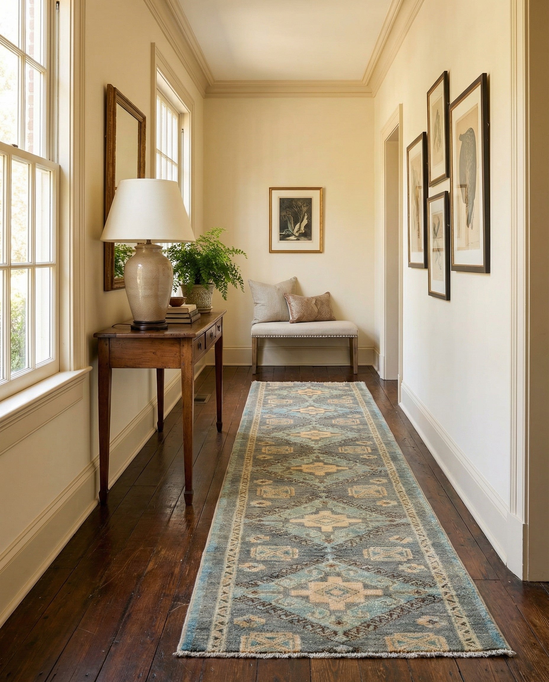 2' x 11' 10 Hand Knotted Oushak Wool Runner Rug