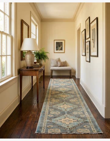 2' x 11' 10 Hand Knotted Oushak Wool Runner Rug