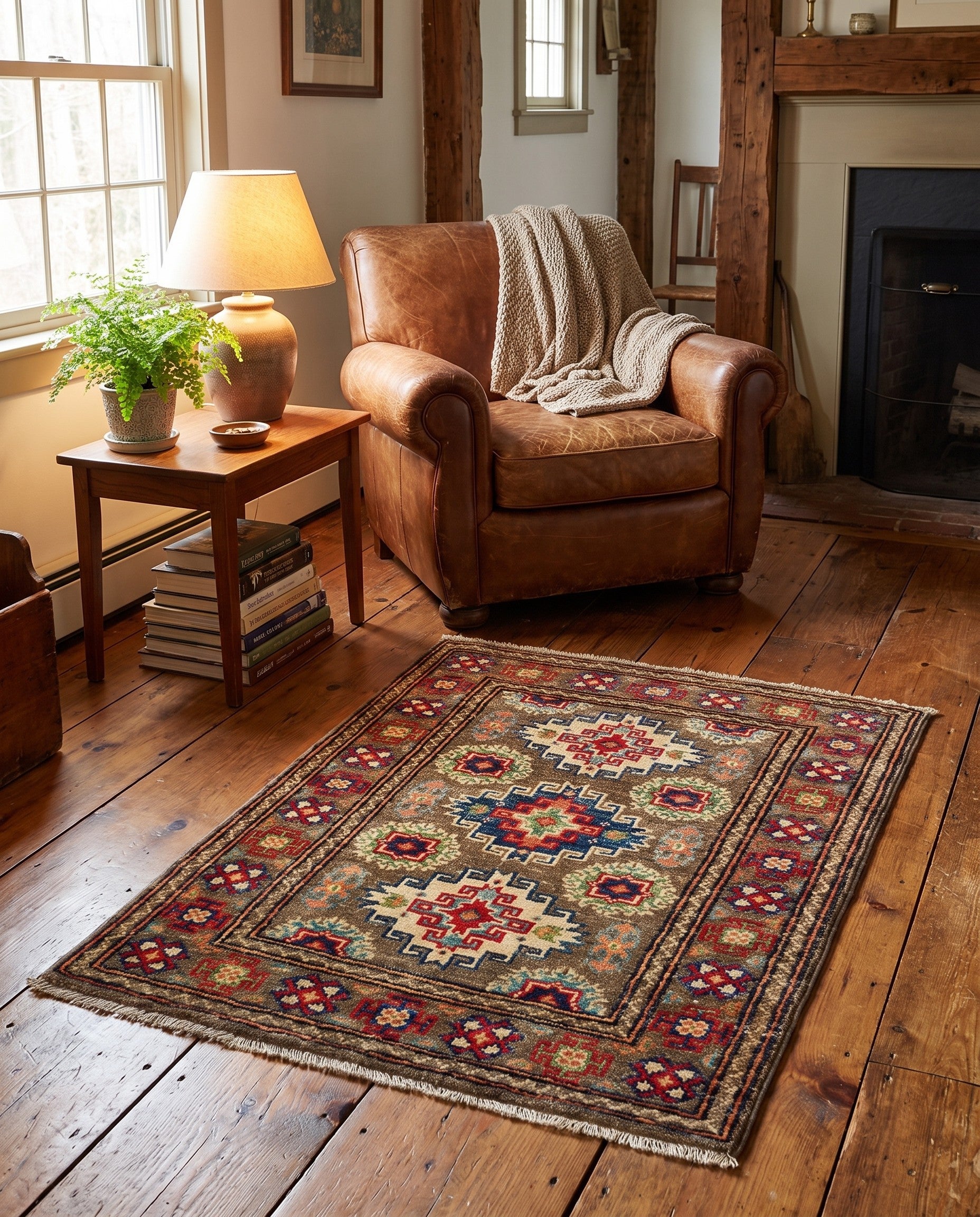 2' 1 x 2' 11 Hand Knotted Kazak Rug